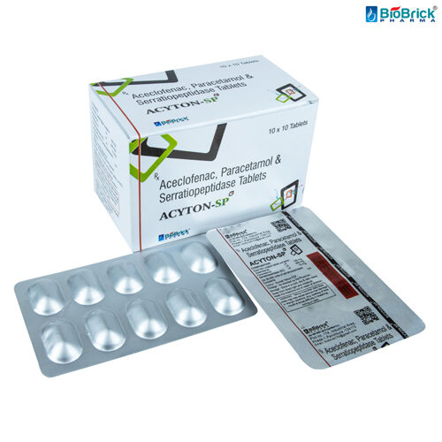 Aceclofenac, Paracetamol, Serratiopeptidase Tablets