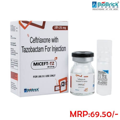 Ceftriaxone + Tazobactam Injection - 281.25mg