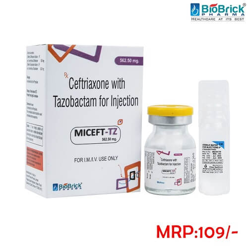 Ceftriaxone with Tazobactam Injection - 562.50mg